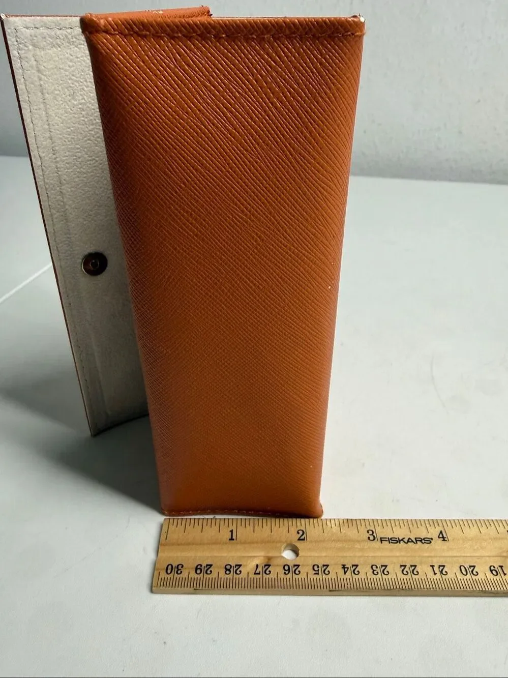 Tory Burch Trifold Orange Leather Sunglasses/Eyeglasses case Large